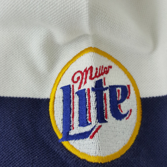 Nike Golf Shirt Dark Blue & White Striped - Picture 3 of 7